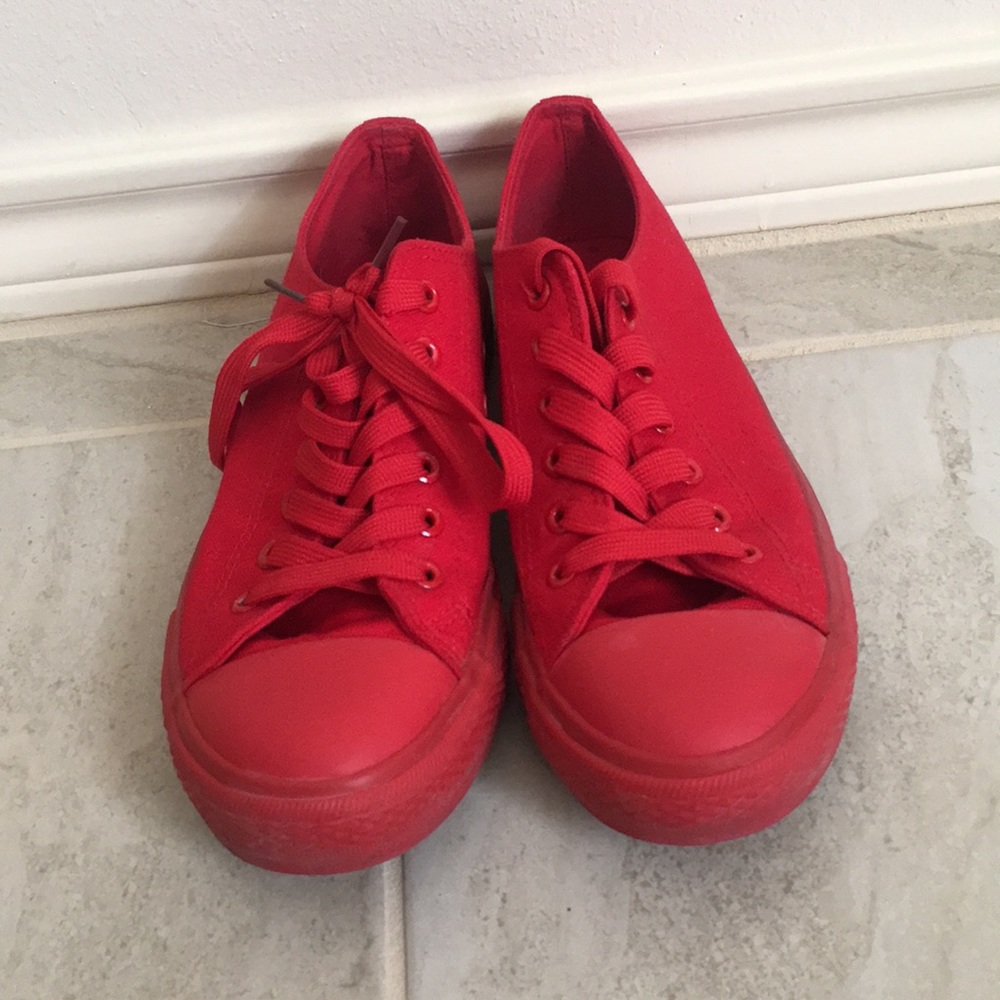 Red sneakers